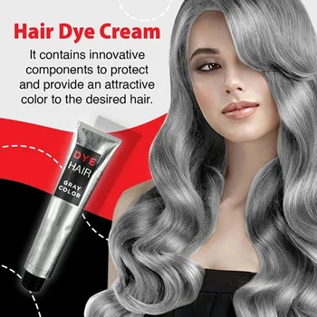 

2019 Hair Dye Cream Permanent Hair Coloring Cream Styling Tools for Women Men 100ML Gray Color