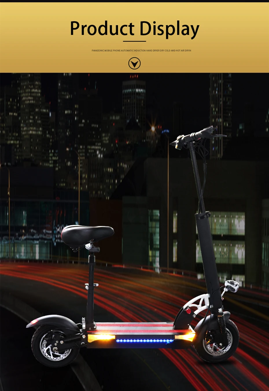 Best 48V 500w long distance 100km lithium battery electric scooter 10inch powerful electric skateboard patinete electrico adulto LCD 11