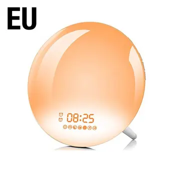 

Smart Sunrise Alarm Clock With Colored Sunrise Simulation Sunset Fading Bedside Night Lamp Fm Radio Wake-Up Light Alarm Clock