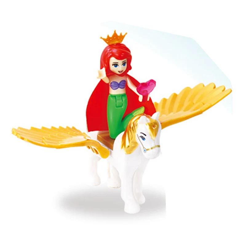 Принцесса Летающая лошадь здание и строительная игрушка Друзья серии кирпичи совместимые город девушка игрушки Детский развивающий подарок - Цвет: JG123-3