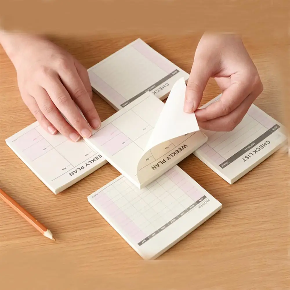 Милый Kawaii Memo Pad еженедельный Ежемесячный рабочий планер школьные офисные
