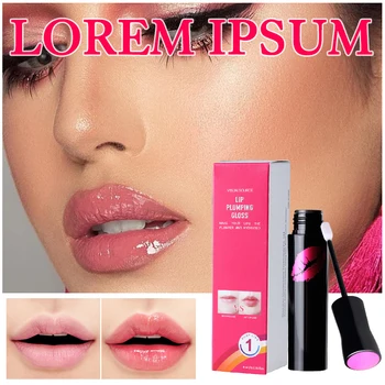 

Visualsource 4ml 3D Moisturizing Lip Gloss Super Plump Lip Tint Natural Shiny Liquid Lipstick Makeup Lip Balm Lip Care TSLM2