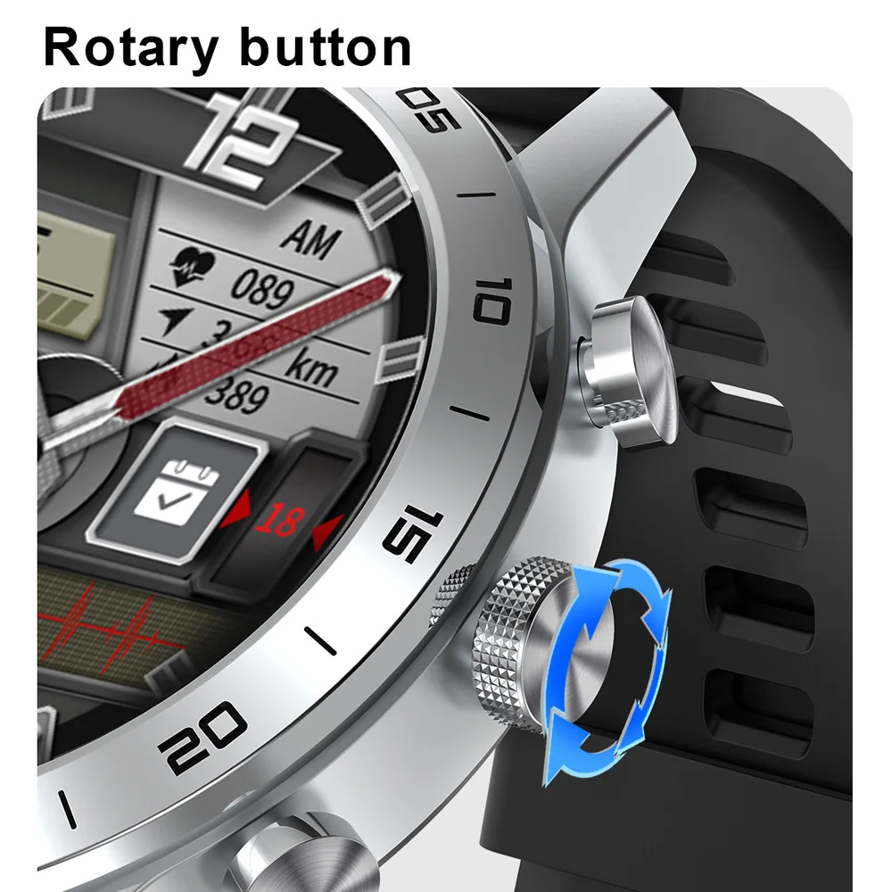 Tela de Toque Inteligente dos Homens Carregamento sem Fio Vida da Bateria Completa Chamada Relógio Botão Rotativo Ecg Smartver Jogar Música Longa 454*454 hd - Image 4