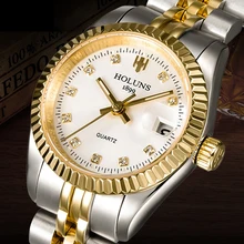 Holuns zegarki damskie zegarek damski Top marka luksusowa złota rola klasyczny damski diamentowy zegarek kwarcowy wodoodporny Relogio Feminino