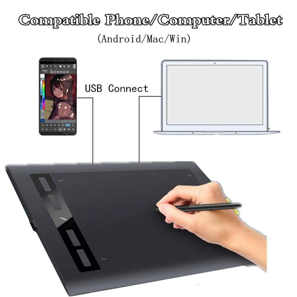 

2019 Digital tablet AP1060 Updated Version Graphics Tablet 8192 Levels Professional Digital Drawing Tablets Animation with Gifts
