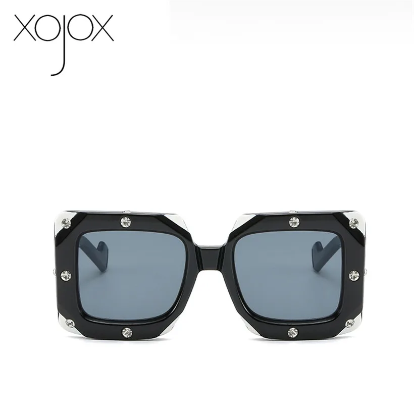 

XojoX 2019 New Diamond Sunglasses For Women Big Frame Luxury Fashion Personality Glasses for Female UV400