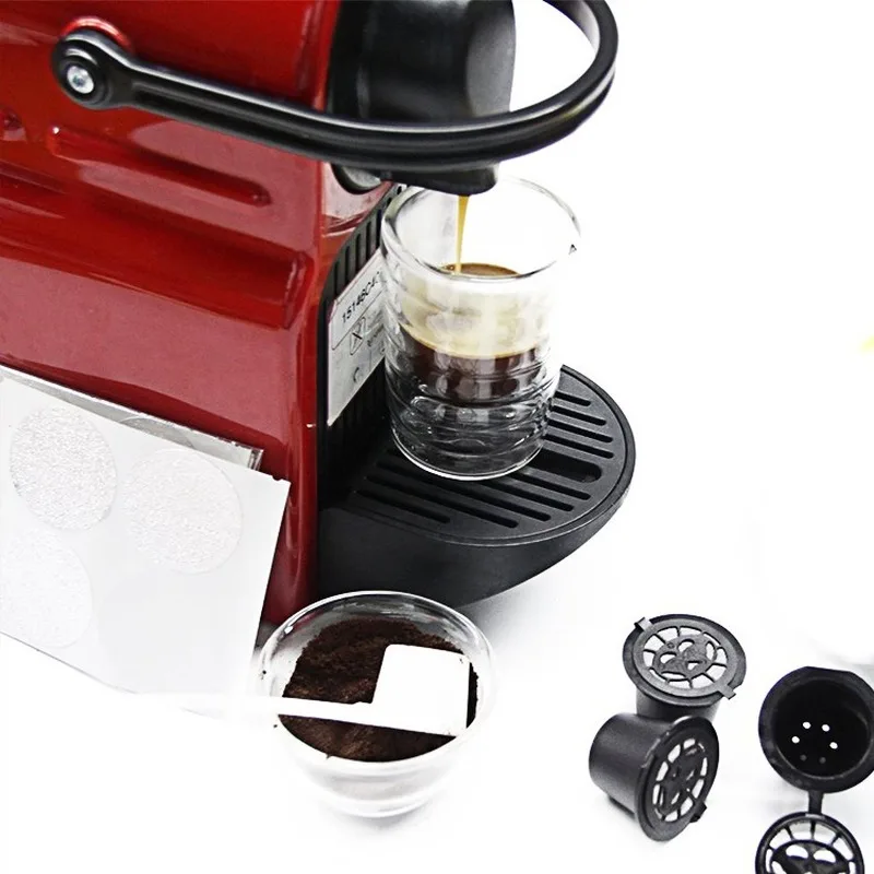 

New capsule nespresso filled reusable coffee shell stainless steel filter gold plated 24k