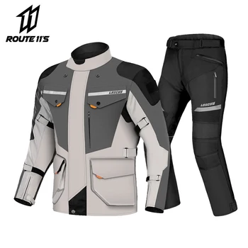 

LYSCHY Waterproof Motorcycle Jacket Men Moto Motocross Jacket Body Armor Motorbike Riding Jacket Breathable Protection Summer