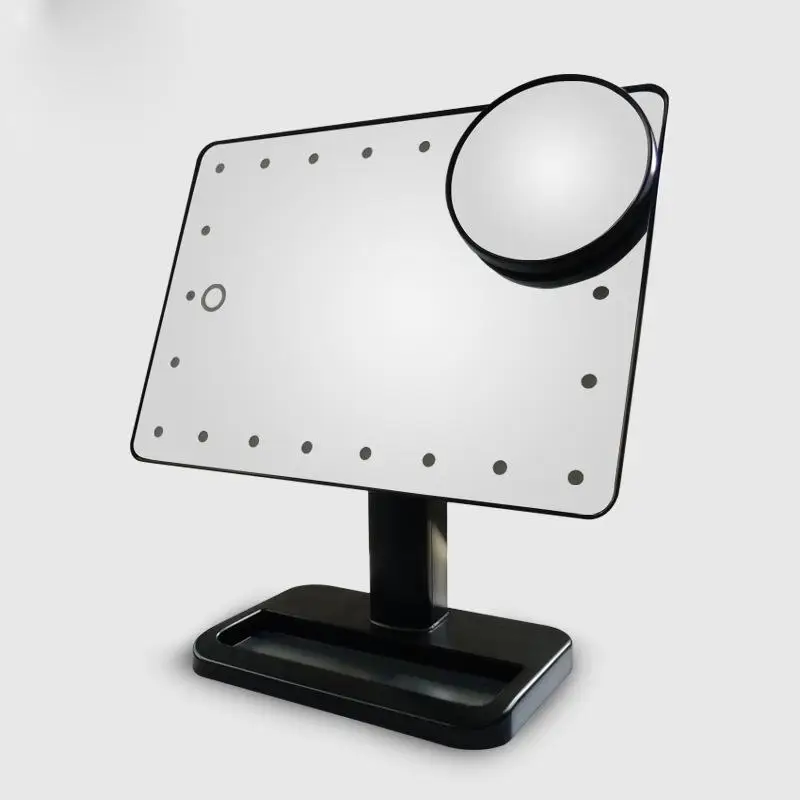22 LED Lights Touch Screen Makeup Mirror 10X Table Desktop Cosmetic Mirror Bright Adjustable Rotatable Stand Makeup Mirror