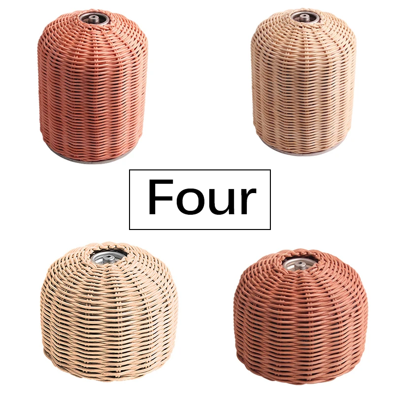 

Outdoor Cooking Gas Cylinder Wicker Gas Tank Protector Cover Camping Hiking Portable Rattan Gas Tank Protector Storage Pouch