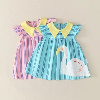 

Summer Baby Dress New Girls Fashion Infantile Dresses Cotton Children's Clothes Striped Style Kids Clothing Princess Dress