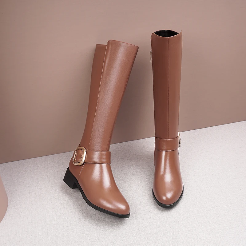 41 43 botas altas de gran tamaño de las piernas gruesas de las mujeres 2019  otoño e invierno nuevas botas de montar botas más botas de lana caliente de  las mujeres| | - AliExpress