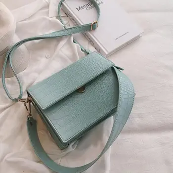 

2020 Luxury Brand Female Flip Square Bag New Quality Leather Women's Designer Handbag Crocodile pattern Shoulder Messenger Bags