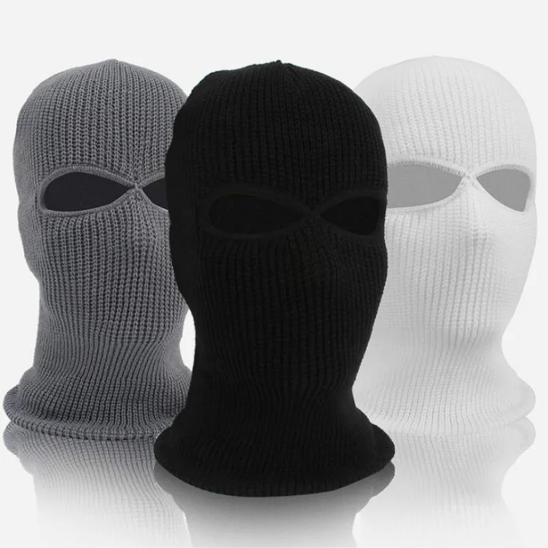 

Balaclava 2/3 Hole Full Face Mask Cap Winter Knitting Motorcycle Face Shield Outdoor Riding Ski Mountaineering Head Cover