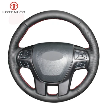 

LQTENLEO Black Artificial Leather DIY Car Steering Wheel Cover For Ford Ranger 2016 2017 2018 2019 Everest 2016 2017 2018 2019