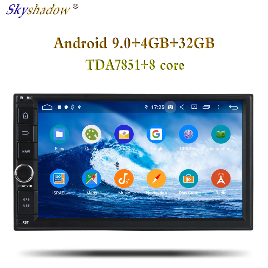 2Din TDA7851 Android 9,0 для Автомобильный мультимедийный плеер 4 ГБ 32 ГБ 8 ядерный gps ГЛОНАСС карта RDS радио USB SD wifi Bluetooth 4,2