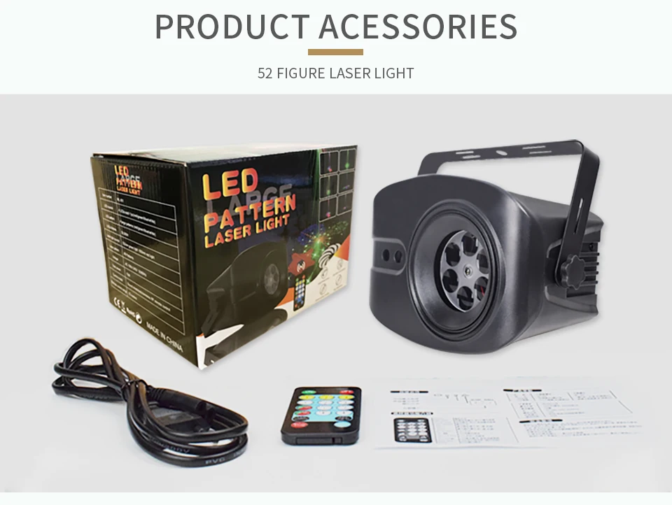 YSH Laser Disco Light Party Lamp Fog Machine Radiation DJ Controller Projecter Led Music Stage Home Decoration Gift RGB Strobe