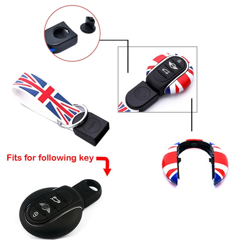 Mini boxing gloves keychain keyring flag remote key fob flag uk union jack black