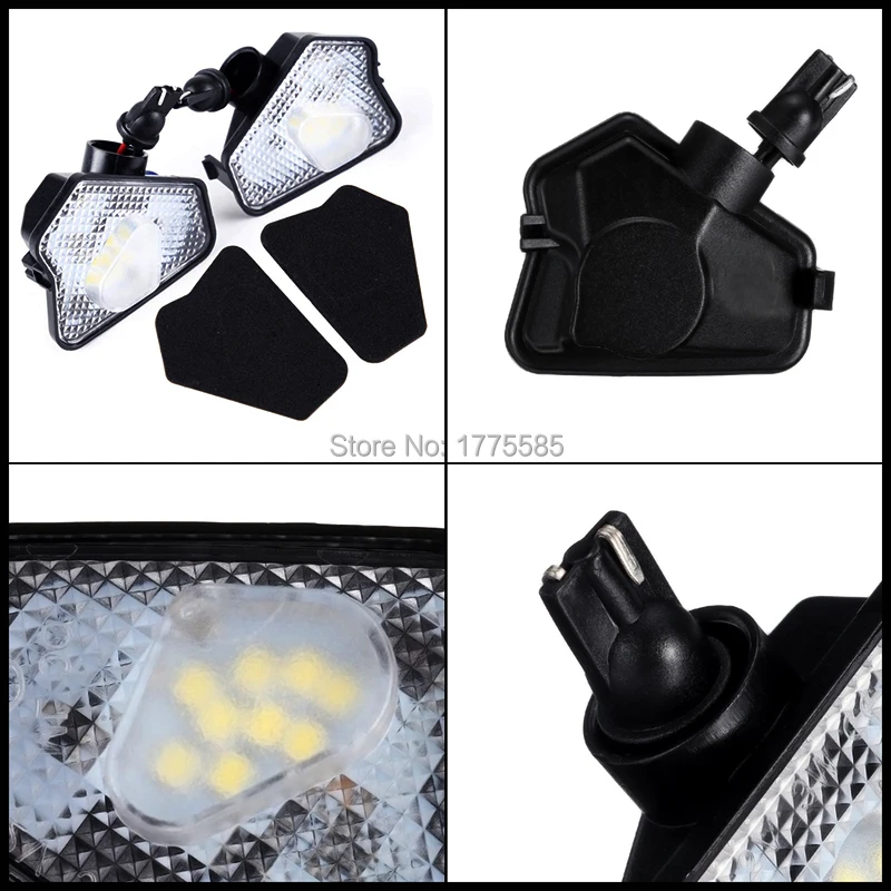 Комплект из 2 предметов, Белый светодиодный под боковое зеркало Puddle светильник лампа для Mercedes Benz W117 C117 W204 C207 A207 C216 X156 X204 X253 W209 W219 W218
