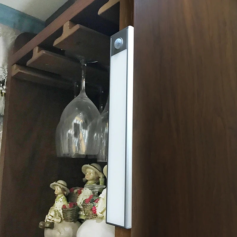 9 мм ультратонкий 38 70 103 светодиодный светильник под шкаф 5 в USB Перезаряжаемый PIR датчик движения шкаф ночной шкаф, кухня, кабинет лампа