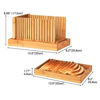 

Bamboo Bread Plate Toast Slicer Cut Toast Cut Bread Square Bag Toast Divider Household Professional Bread Cutter Mold