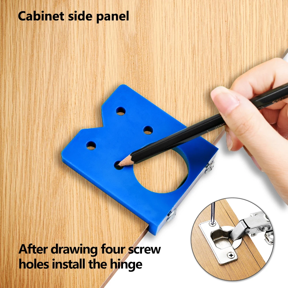 

35mm Hinge Hole Jig Drill Guide Set DIY Woodworking Door Hole Opener Concealed Hinges Guide Door Saw Cabinet Accessories Tool
