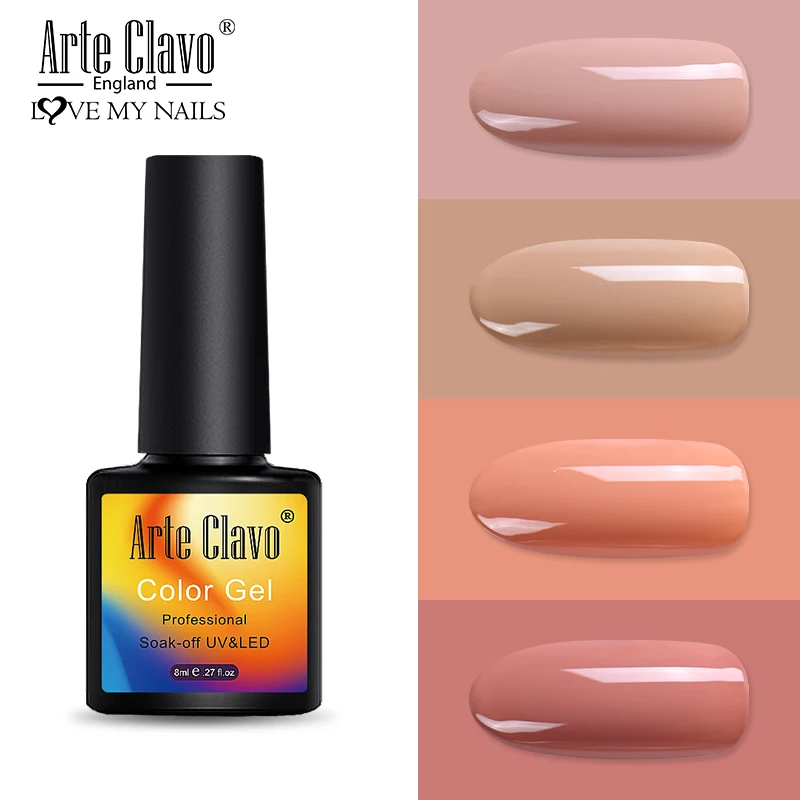 8ml-ZH17 Arte Clavo набор гель-лаков для ногтей 8 мл наборы для ногтей чистые цвета УФ Гель-лак набор базовое верхнее покрытие гель для нейл-арта все для маникюра - Цвет: 8ml-ZH17