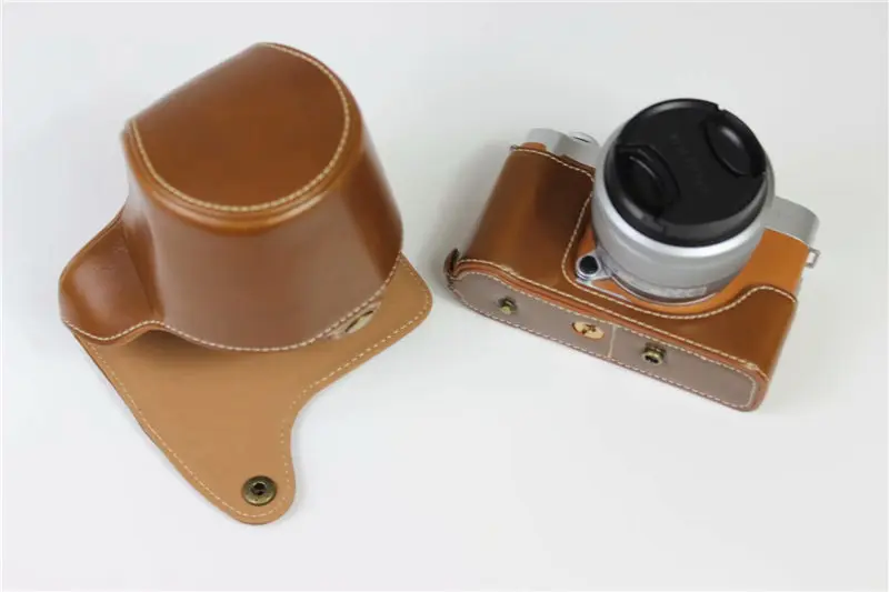 Роскошный кожаный чехол для камеры Fujifilm XA7 XA20 XA5 из искусственной кожи чехол для камеры с ремешком для батареи