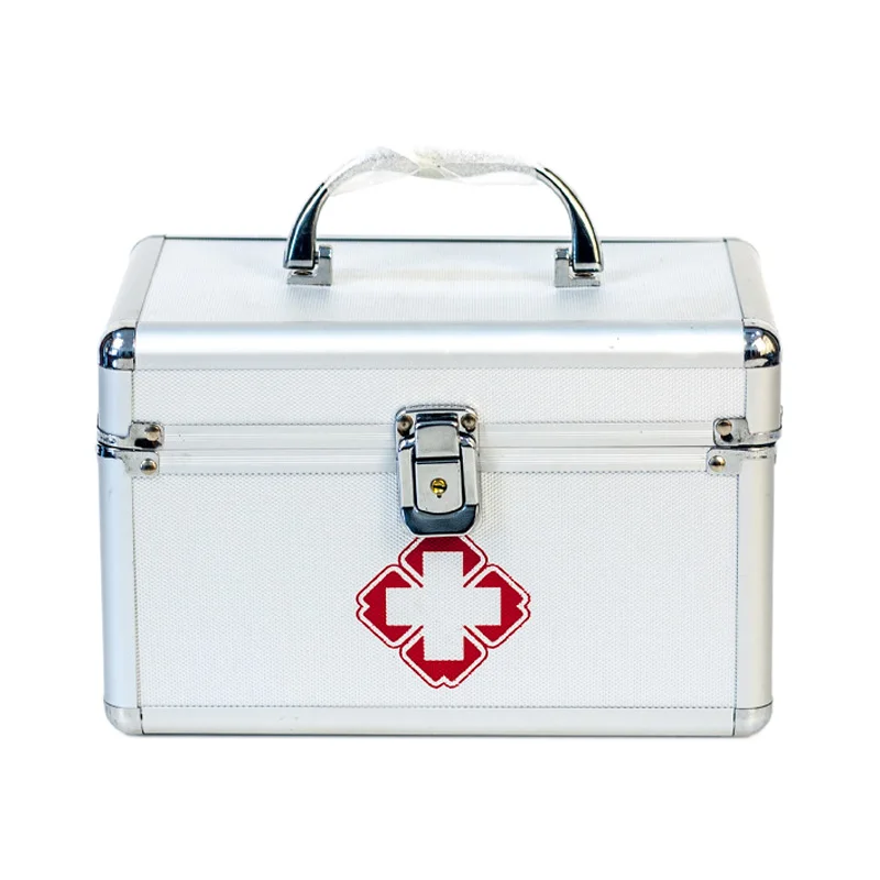 

First Aid Kit Lockable First Aid Box Security Lock Medicine Storage Box With Portable Handle For Car, Home, Travel, Camping, Off