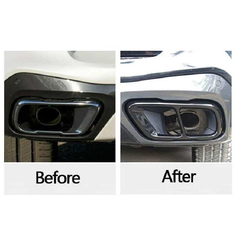 2 шт. декоративные черные глушители для BMW X5 G05 X7 G07 2019 2020|Хромирование| |