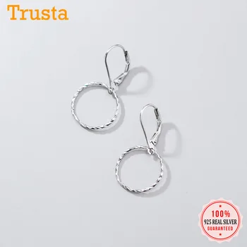 

Trusta Minimalist Genuine Womens Fashion 925 Sterling Silver Hollow Round Drop Earrings For Women Sterling-silver-jewelry DA823