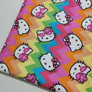 

Cartoon Cat Rainbow 100% Cotton Fabric for Girl Dresses Clothes Curtain Cushion Cover Quilting Sewing DIY 105cm Width-BL169