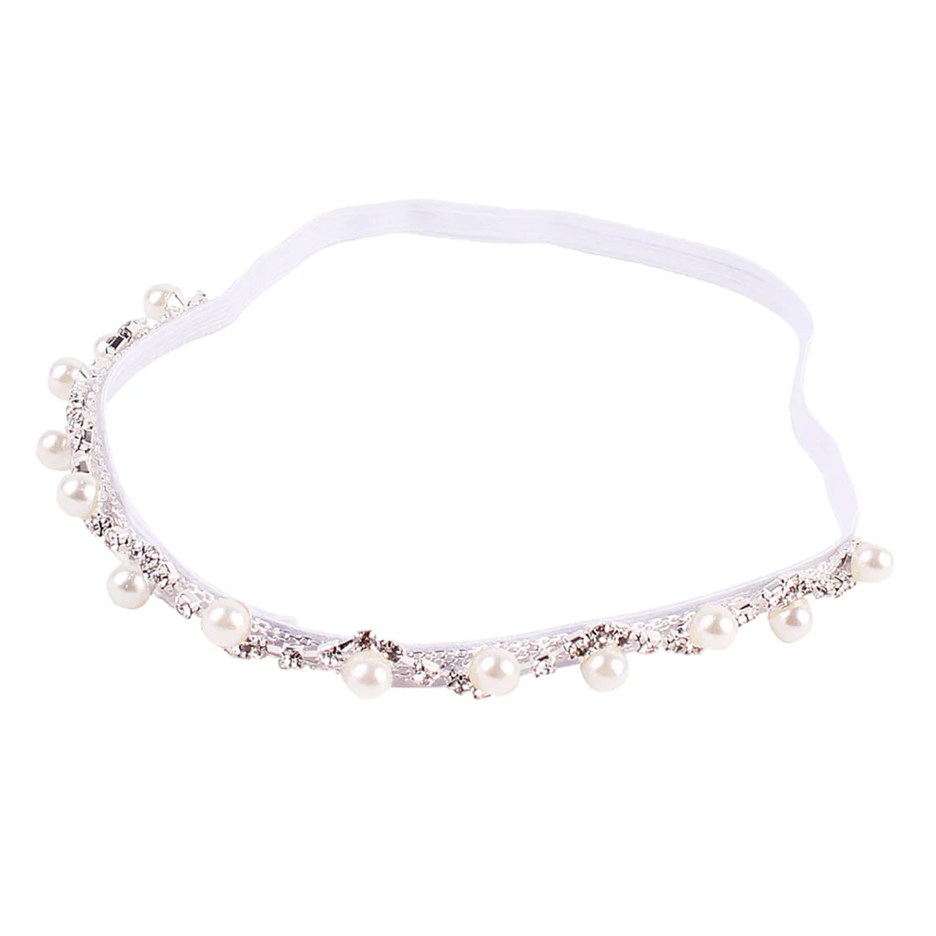 Детское платье для малышей, девочек повязка на голову с жемчужным цветком, аксессуары для волос, головные уборы, милые аксессуары для волос