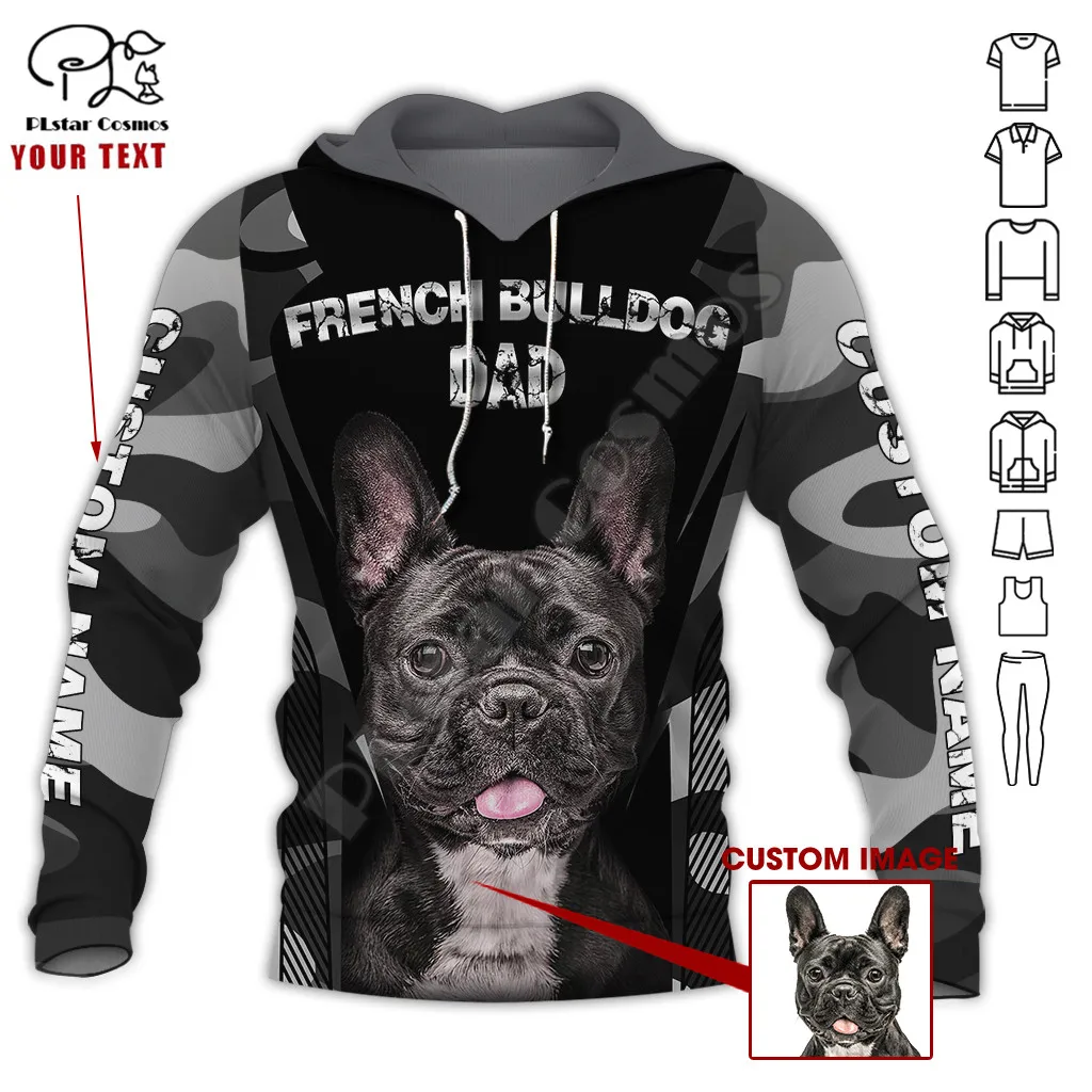 

Милые толстовки PLstar Cosmos с 3D рисунком французского бульдога, свитшоты с капюшоном на молнии для мужчин и женщин, Повседневная Уличная одежда