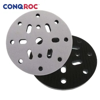

2 Pieces 150mm 6-Inch Soft Interface Pad 8+6/8+1 Holes Hook Loop Protection Disc Pad Polishing Sander Power Tool Accessories