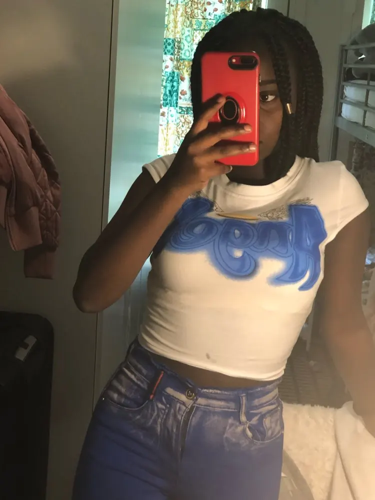 H20bbd0b3a0d348f7bc2b8e8707ecc519m - Angel Letter Printed Short Sleeve T-Shirts