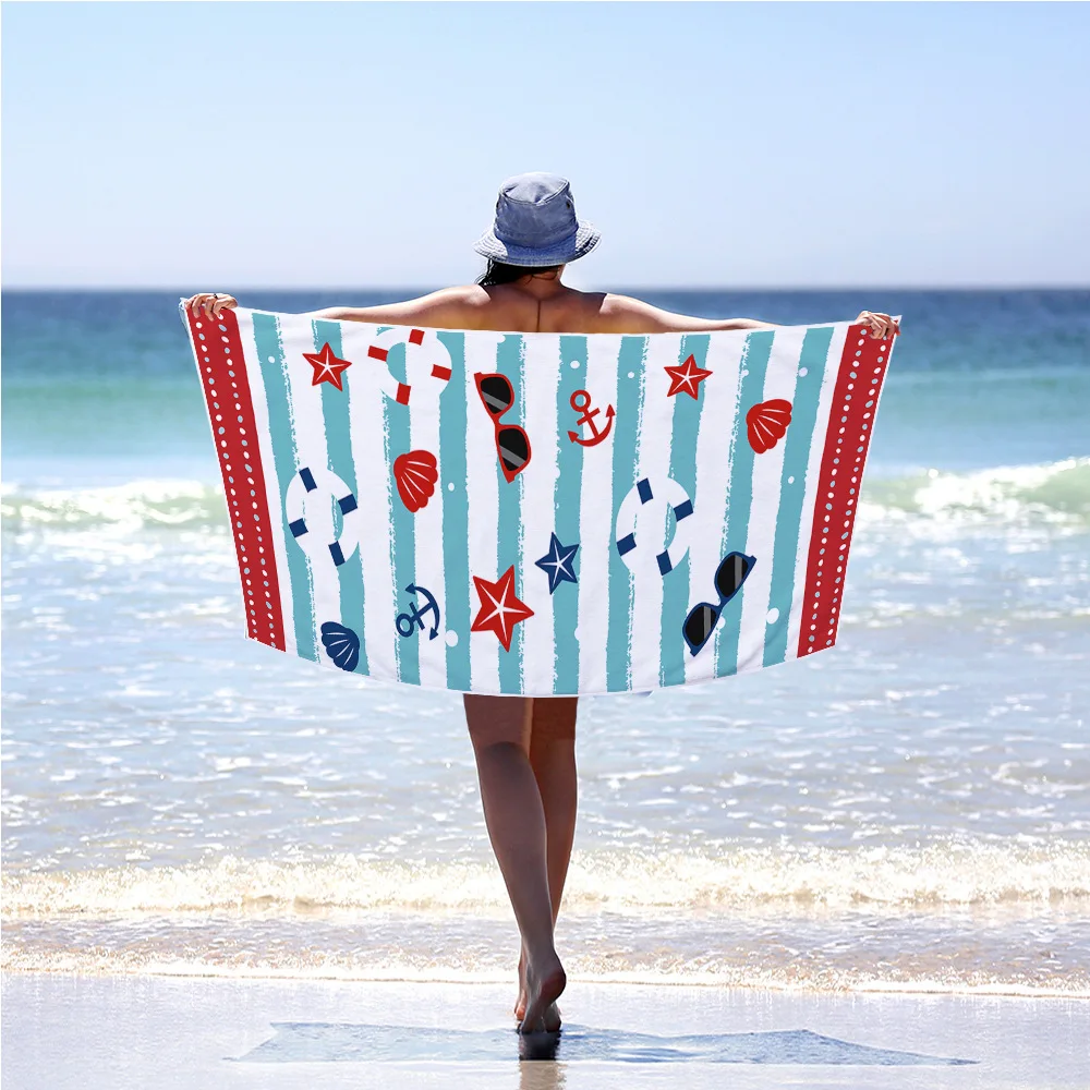 

Microfiber beach towel ocean element children's sunscreen shawl