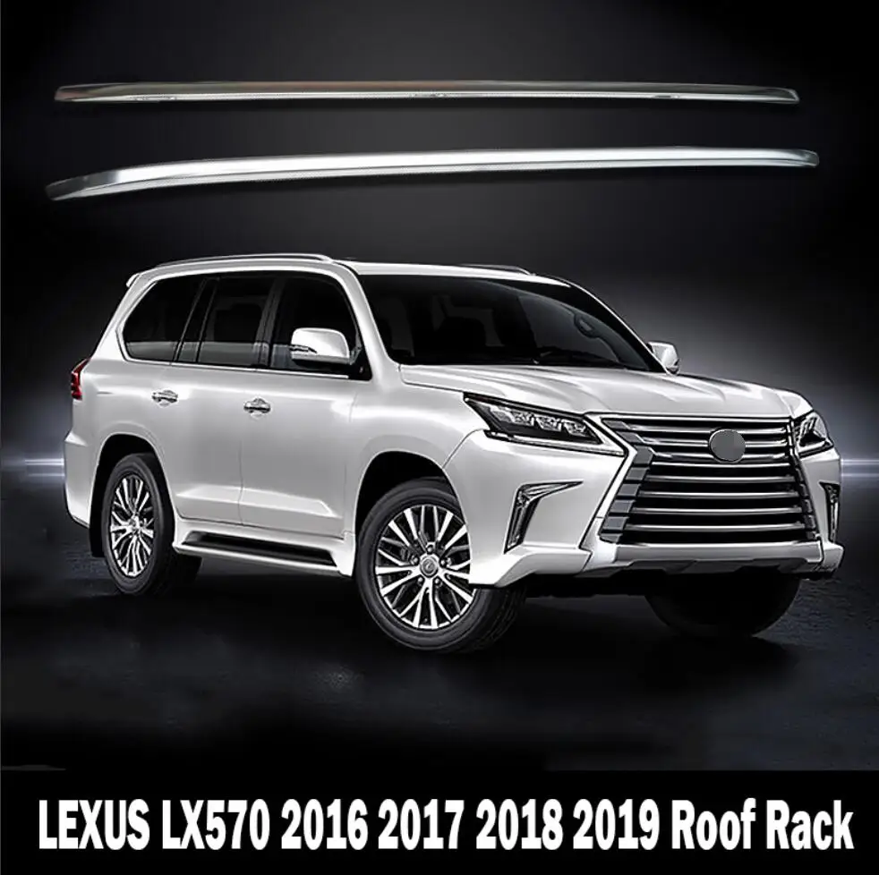 Для LEXUS LX570 2016 2017 2018 2019 алюминиевый сплав Серебряный верх Рейлинги на крышу стойки