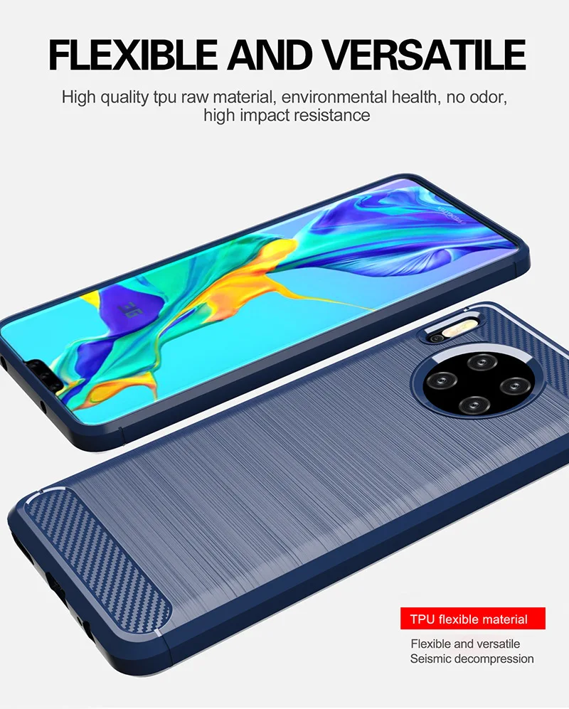 Для huawei mate 30 чехол из мягкого углеродного волокна противоударный бампер полная Защита силиконовый чехол для huawei mate 30 Pro