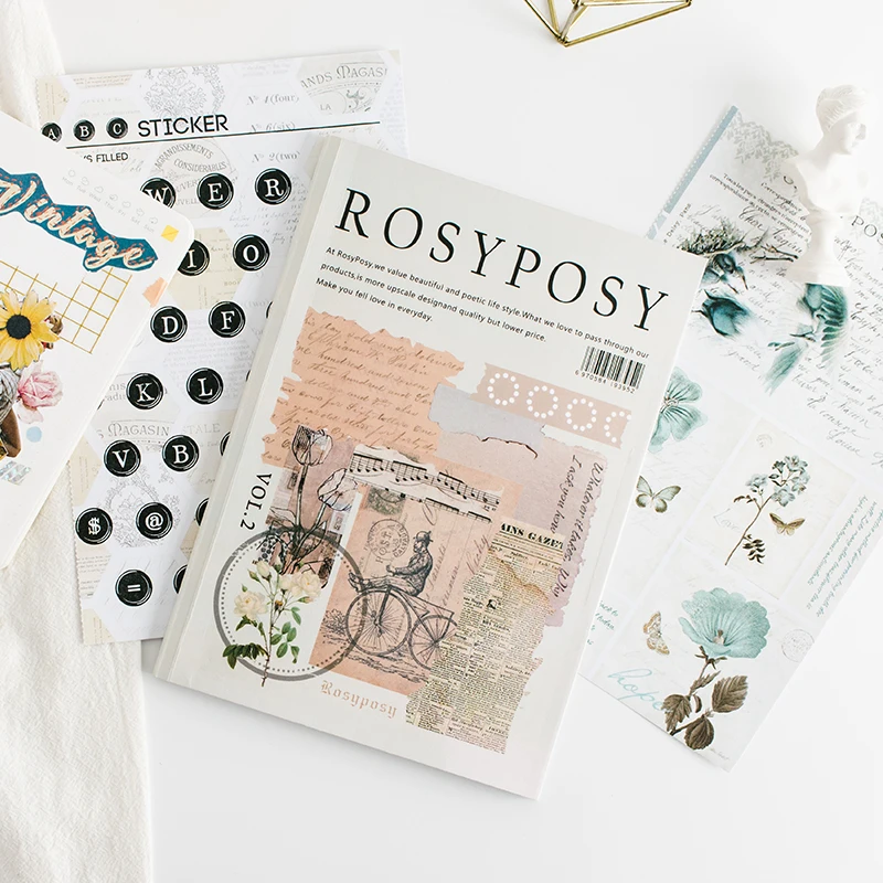 ROSYPOSY Scrapbooking Stickers Junk Journal Background Diary Decoration DIY Big Sticker Dot Flower Design Hobby Craft Supplies