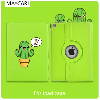 

Ipad 2 3 4 Leather 360° Rotatable Back Case Cartoon Cactus Cover Protective For 2020 iPad Pro 11 12.9 10.5 7.9inch Mini 1 2 3 5