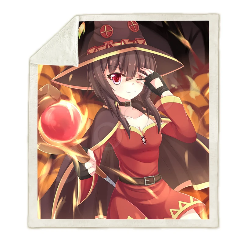 Аниме девушка Megumin Konosuba одеяла 3D принт модный диван путешествия молодежное постельное белье пледы одеяла диван покрывало для плюшевого одеяла - Цвет: Blanket 7