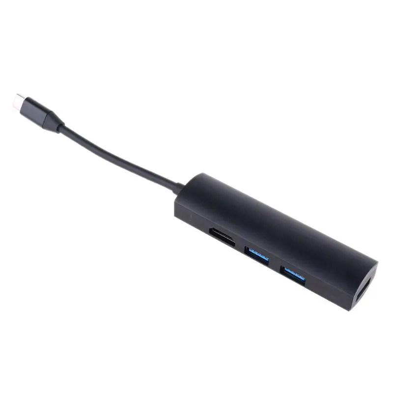 Black USB C до 3x USB 3,0 концентратор USB C до 4K дисплей адаптер для ноутбука ПК мобильный телефон - Цвет: Black