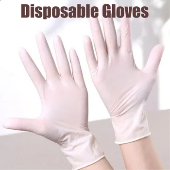 

100pcs/lot Disposable Latex Medical Anti-virus Gloves Universal Cleaning Work Finger Gloves Protective Food Cosmetic For Safety