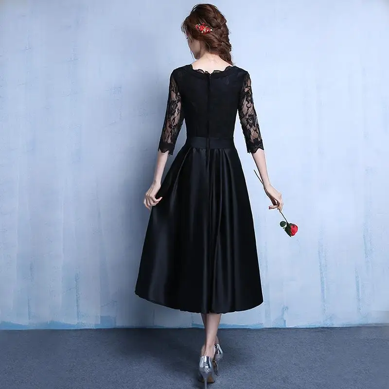 Кружевные новые модные черные цвета размера плюс Robe De Roiree Вечерние Короткие вечерние платья