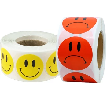 

Smiley Happy Face Cute Stickers Kawaii Labels Smiling Sad Stationery Sticker for Teacher and Student Reward Encouragement
