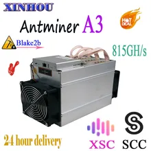 Используется Asic miner Antminer A3 815GH/s Blake2b используется в SCC XSC Майнинг более экономичный, чем s9 L3 Z9 Z11 T17 whatsminer M3