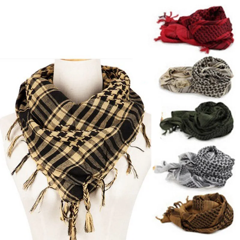 

Military Arab Keffiyeh Shemagh Scarf Hiking Desert Arab Scarf Army Cotton Shawl Neck Cover Windproof Scarves For Men Women