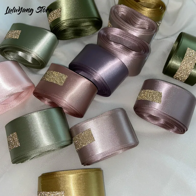 38mm 5Meters Single Face Satin Ribbon For Party Wedding Decoration Bridal Rose Gift 25