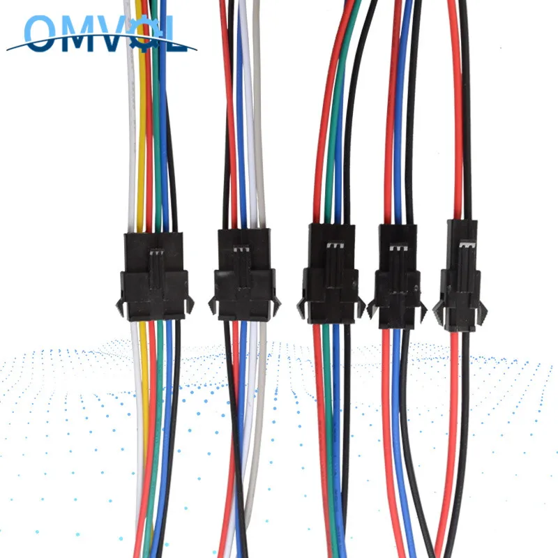 JST SM 2P 3P 4P 5P 6 контактов мужской женский проводной разъем светодиодный соединители - Цвет: each type 1pcs